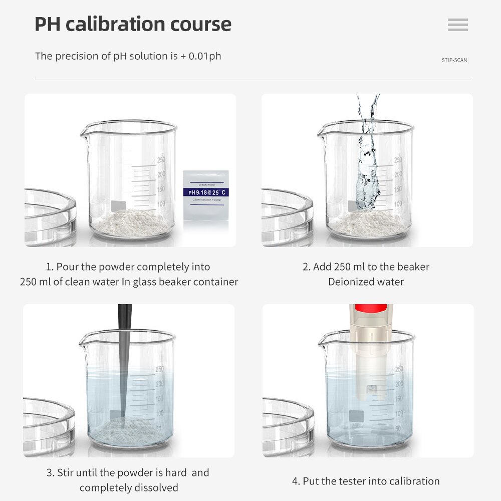 4 in 1 TDS EC PH Temperature Meter Tester TDS PH Water Monitor Testing for Pools Drinking Water Aquariums
