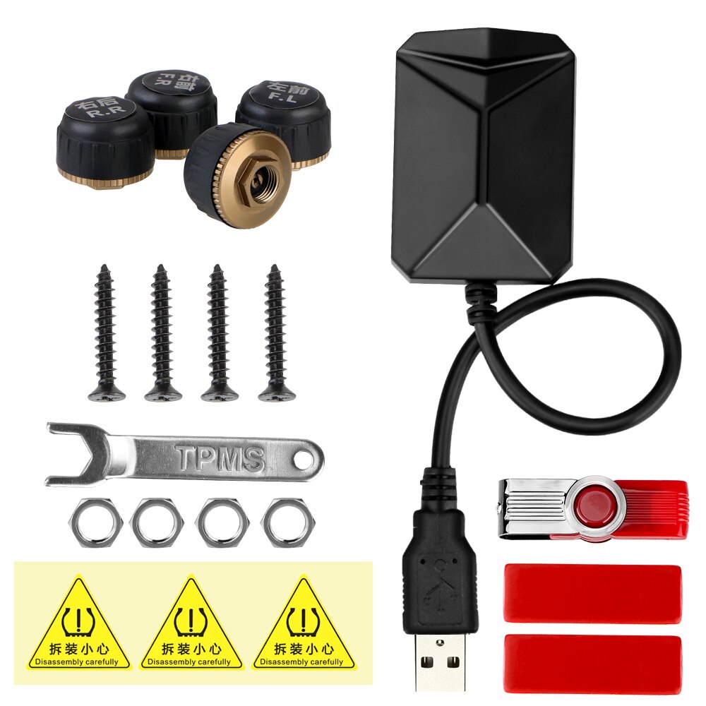 Voor Android TPMS USB TPMS Auto Bandenspanningscontrolesysteem met interne sensor voor Android TPMS Navigatie, Android Auto TPMS voor Android Navigatie