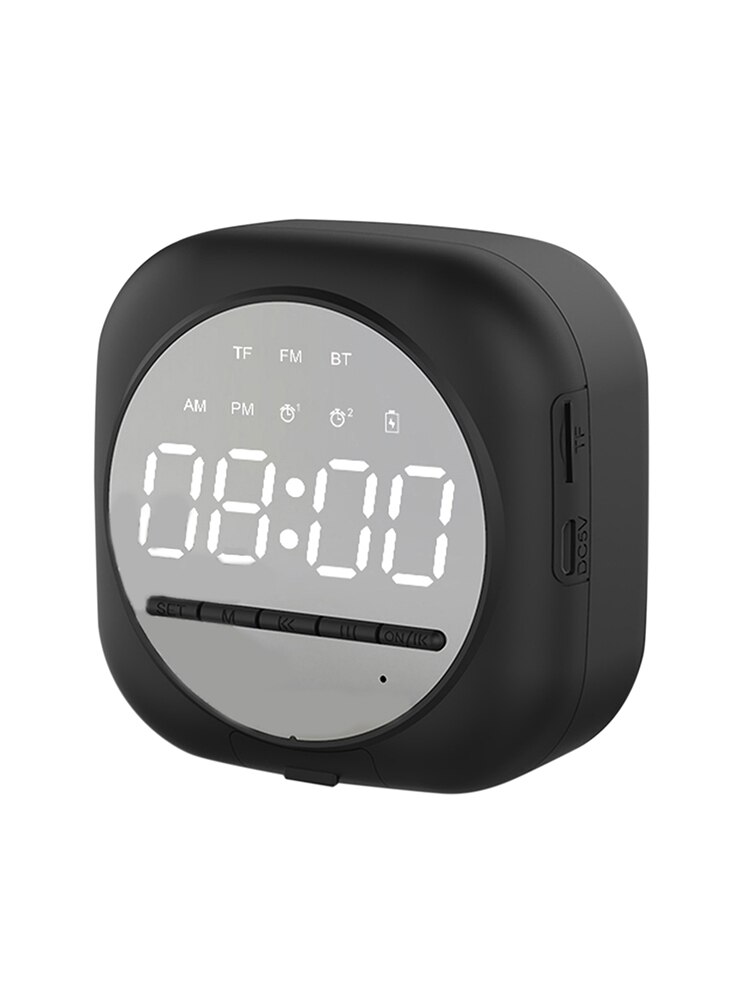 Wekker Bluetooth Luidspreker Nachtlampje Speaker MP3 Speler Mini Led Scherm Spiegel Speakers Kaart Klok Wekker Geluid