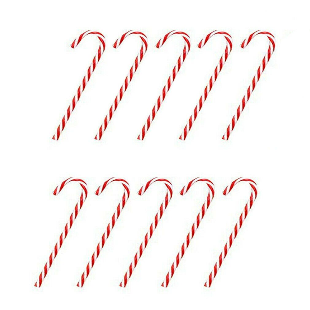 10PCS Year Christmas Christmas Acrylic Candy Canes Sweet Xmas Tree Hanging Ornaments-RO: red
