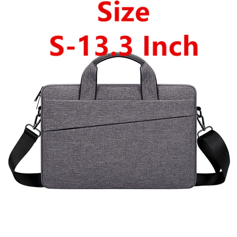 Men Women Briefcase For 13 14 15.6 Inch Laptop Waterproof Oxford Men's Handbag Business Women Single Shoulder Messenger Bag: S-13.3 Inch-DK Gray