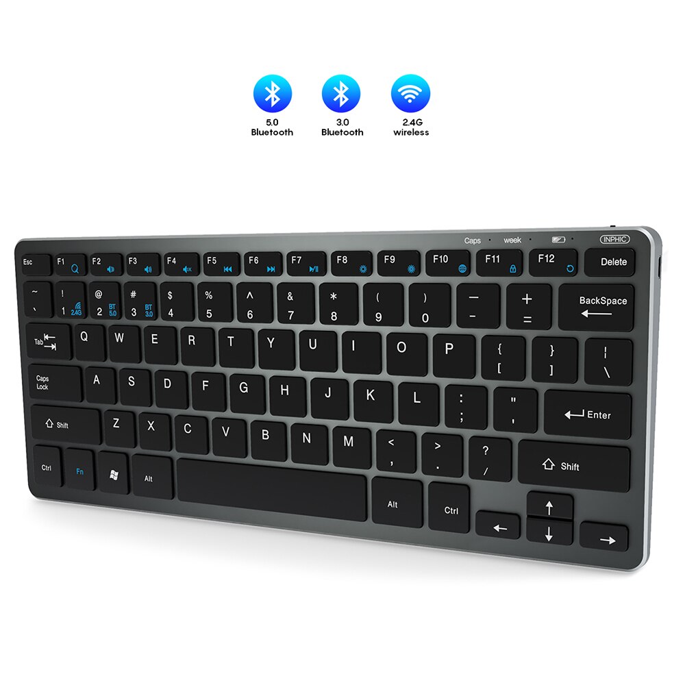 Wireless Keyboard Mini Bluetooth Toetsenbord Voor Ipad Telefoon Tablet Rubber Keycaps Oplaadbare Toetsenbord Voor Android Ios Windows: Default Title
