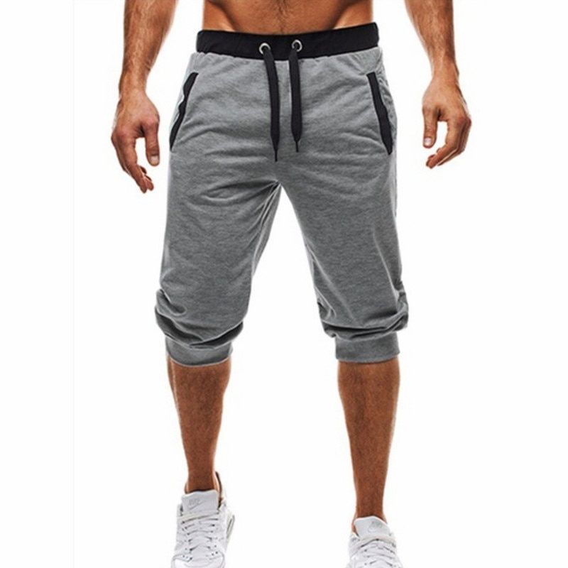 Shorts mænd sommer fritid knælange shorts farve patchwork joggers korte sweatpants bukser mænd bermuda shorts