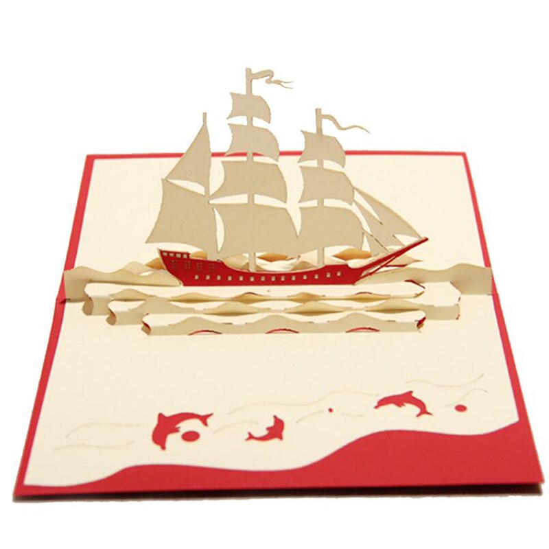 Postcard Retro Envelopes 3D Pop-Up Greeting Cards Paper Happy Birthday Origami Handmade Valentine'S Day Cutting