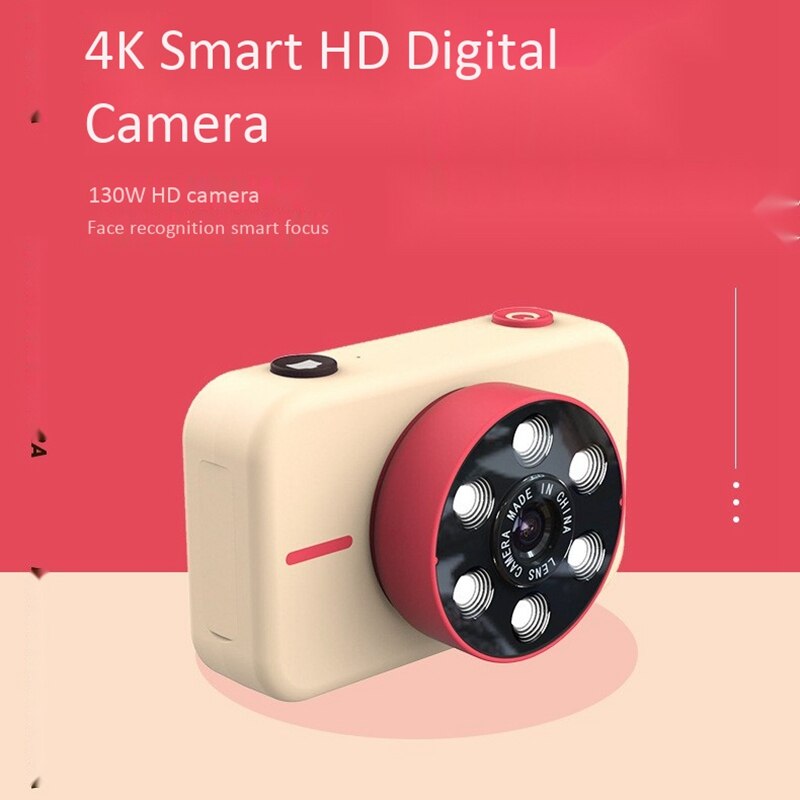 Crianças câmera 4k hd mini câmera infantil 1.3 milhões de pixels foco inteligente câmera digital das crianças