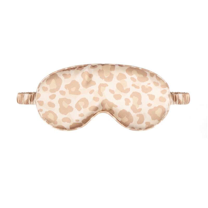 Máscara de sono de seda de amoreira natural para os olhos bandagem dupla face sombreamento dormir máscara de olho capa macia venda viagem resto: Leopard