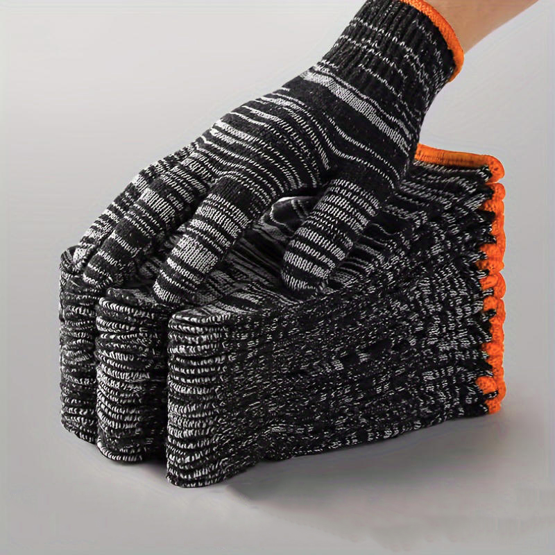 24-delige beschermende handschoenen Katoenen draadhandschoenen Werk dik nylon Zwart garen Slijtvaste katoenen draadhandschoenen