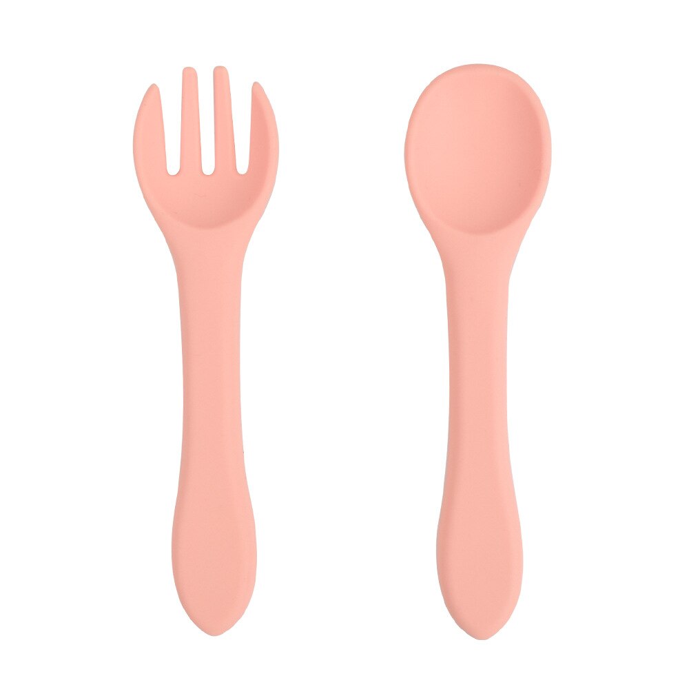 Cuchara de silicona para bebé, tenedor de silicona de grado alimenticio, vajilla de alimentación para niños de 0 a 3 años: Y12