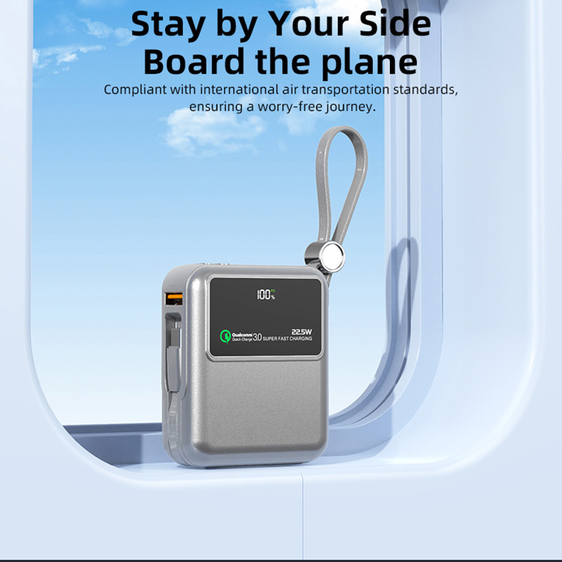 Kiki Shoot PD 22.5W Fast Charge Power Bank 10000mAh Mini Powerbank CCC Certified Battery with Cable for iPhone Xiaomi Huawei