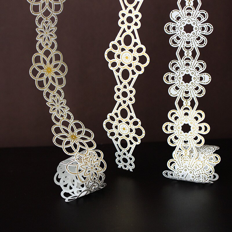 Kant Bloem Washi Tape Voor Diy Folie Decoratieve Kant Tape Voor Journaling Scrapbooking 3.5cmX 1 M/Roll