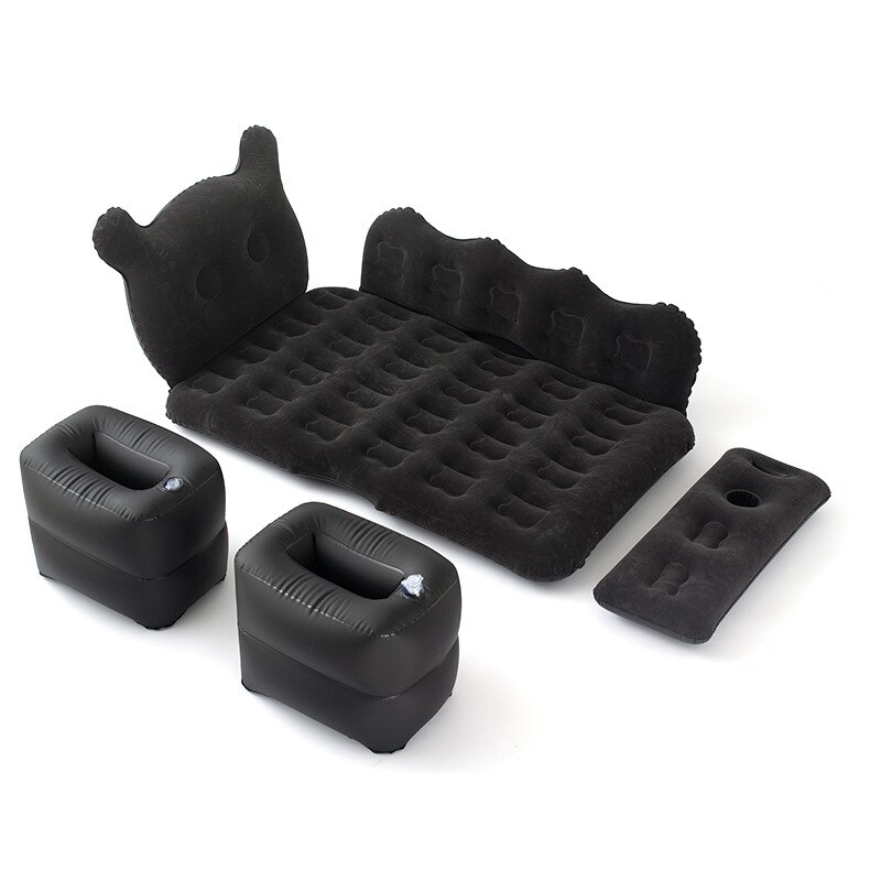 Cama de viaje para coche, alfombrilla de aire para exteriores, cojín, accesorios universales para asiento trasero, inflable, para turismo, SUV: Black