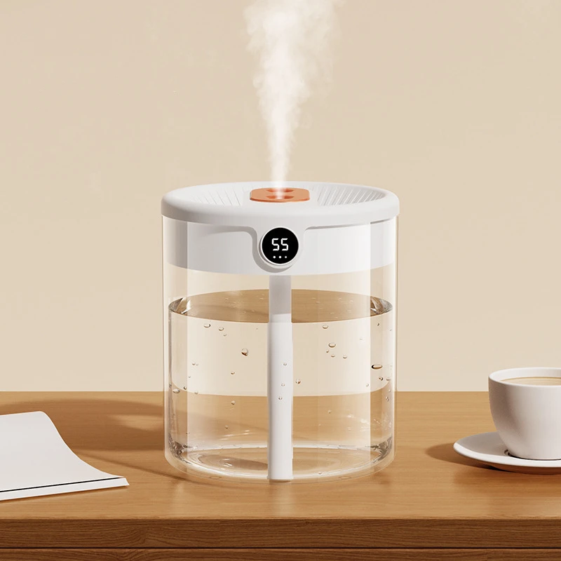 Xiaomi Mijia 2L Double Nozzle Air Humidifier with LCD Humidity Display Large Capacity Aroma Essential Oil Diffuser for Bedroom: WHITE