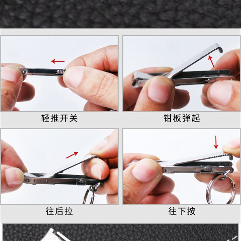 1PC Popular Foldable Nail Cutter Stainless Steel Clipper Ultra-thin Manicure Trimming Keyring Manicure Tool
