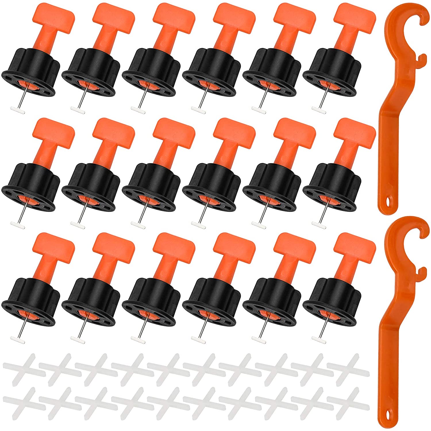 100 PCS tile levelling system kit reusable tile levelling set adjustable tile spacer with special key 200 tile cross tile