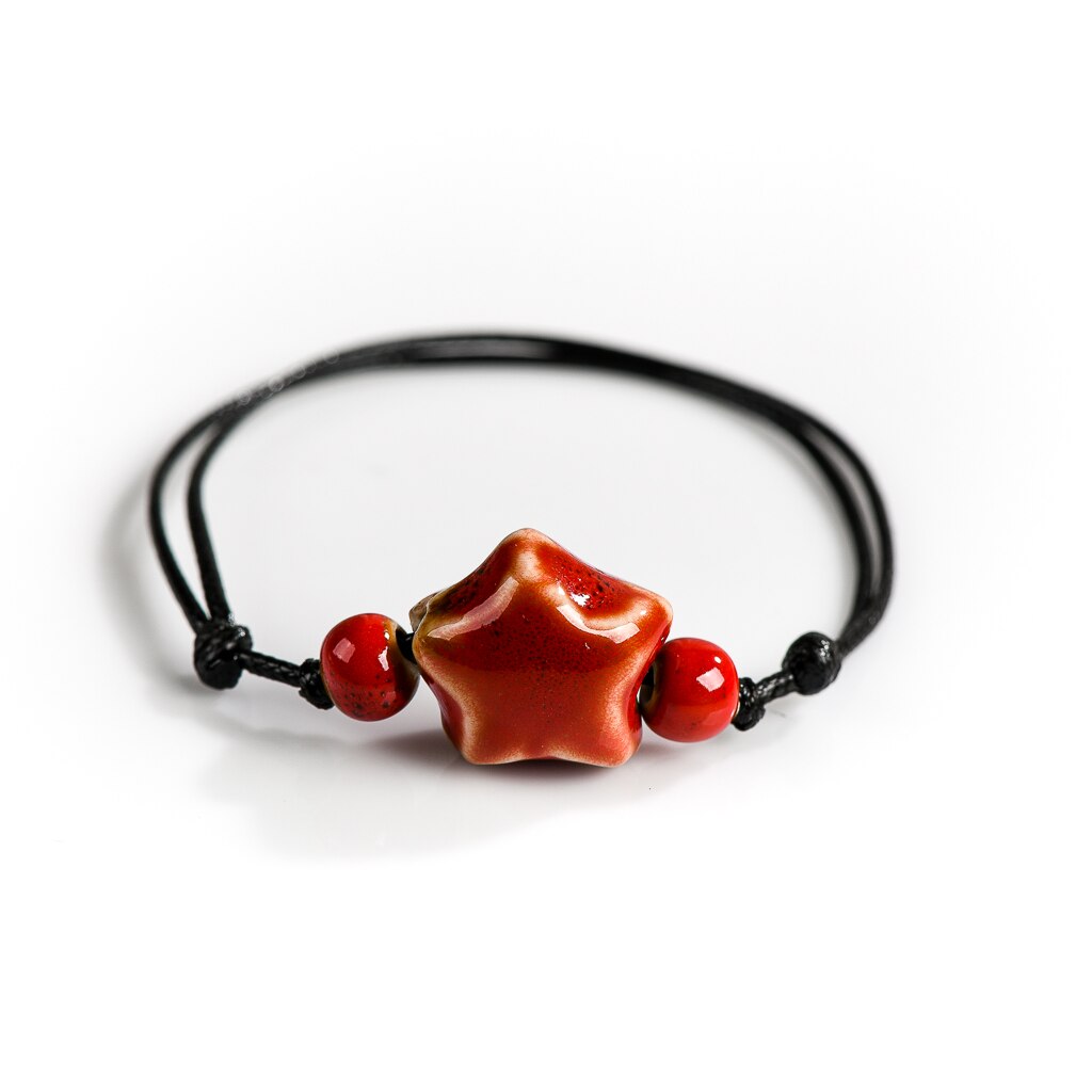 Bracelet de cheville en céramique, tissé à la main, étoile multicolore, Simple, 2 pièces, 40% de réduction, , XN598: XN5981