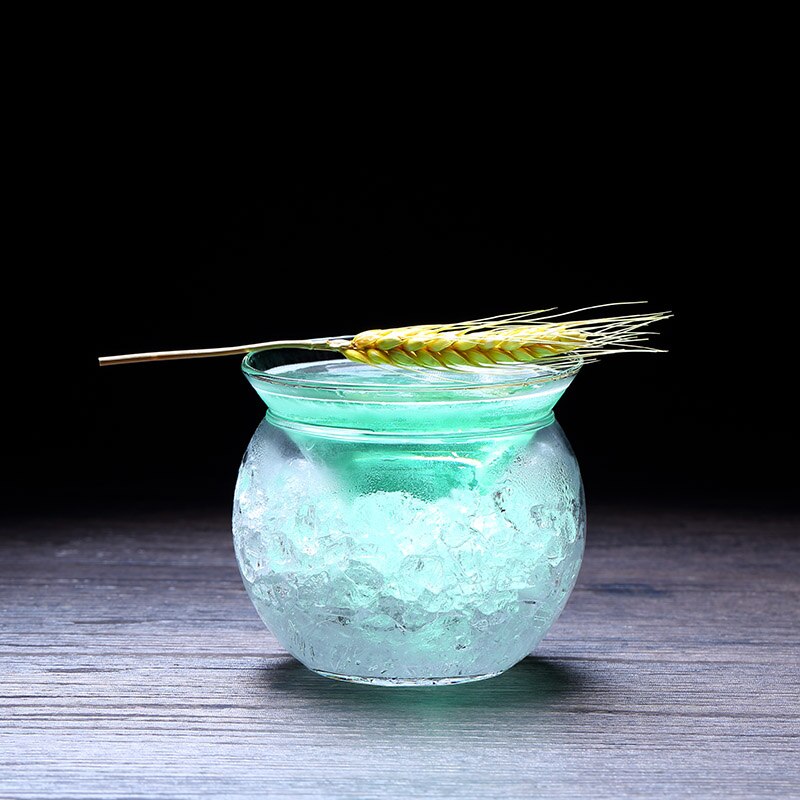 Verre Martini à Cocktail moléculaire, Triangle avec Base en verre glacé, boule ronde créative