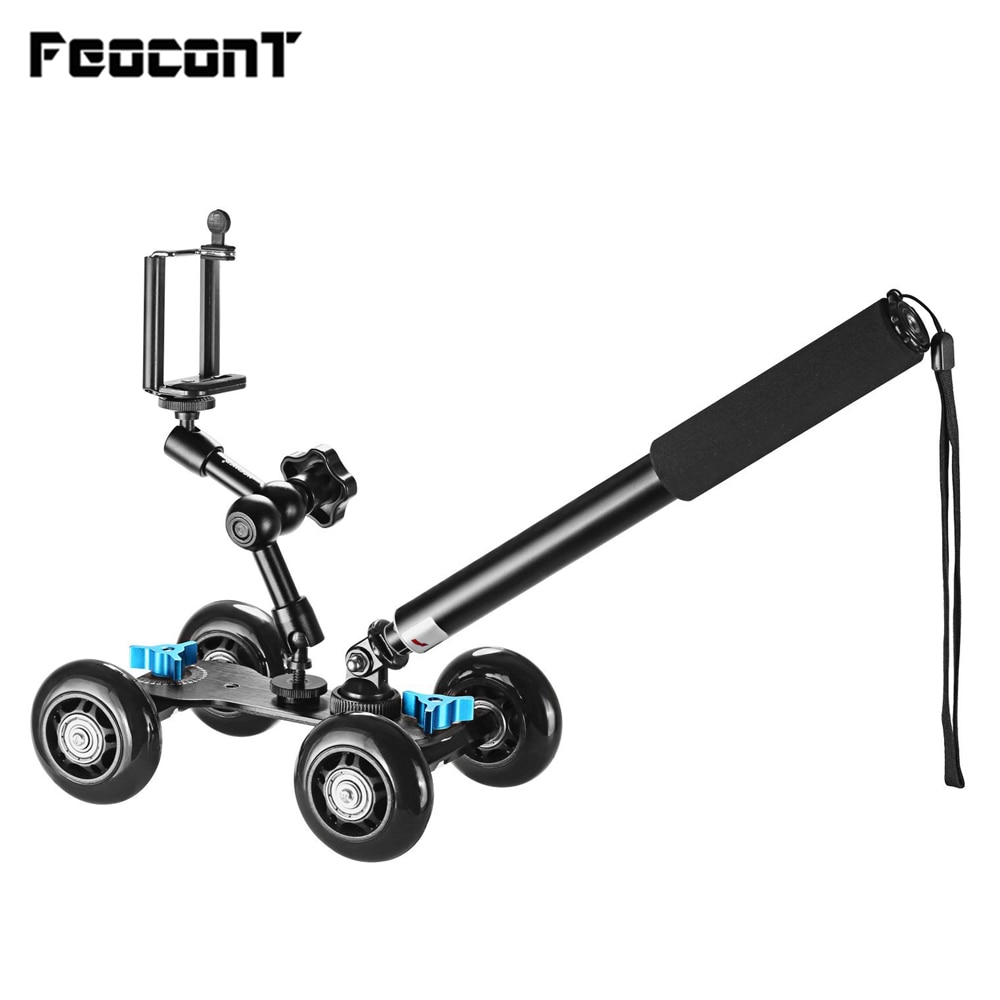 Kamera dolly kit mobiili liikkuvan liukuva dolly vakaaja luistelija liukusäädin kädessä pidettävä monopod 7 tuumaa säädettävä kitka maaginen käsivarsi
