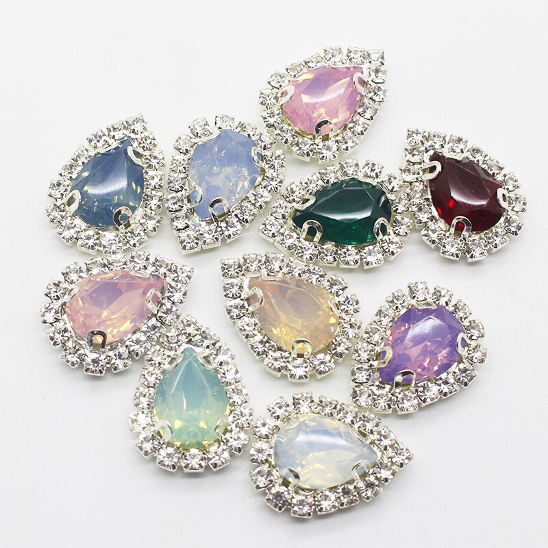 Rhinestone Water drops 10 pcs Button For Craft Sewing Diy Handmade Clothing Decorative Embellishment Home Decoration Accessories