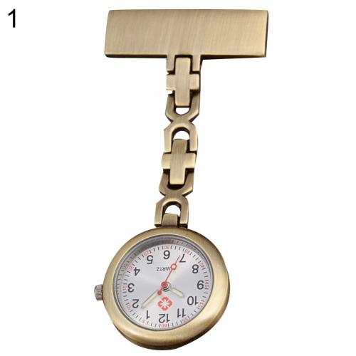 Montre de poche pour infirmières, avec cadran rond, pendentif à broche, Quartz, à la: 1