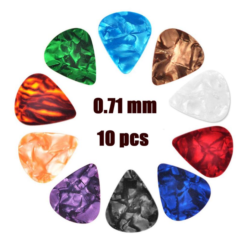 10 Pcs Plectrums Celluloid Kleurrijke Plectrum 0.46/0.71/0.96 Mm Gitaar Onderdelen: B