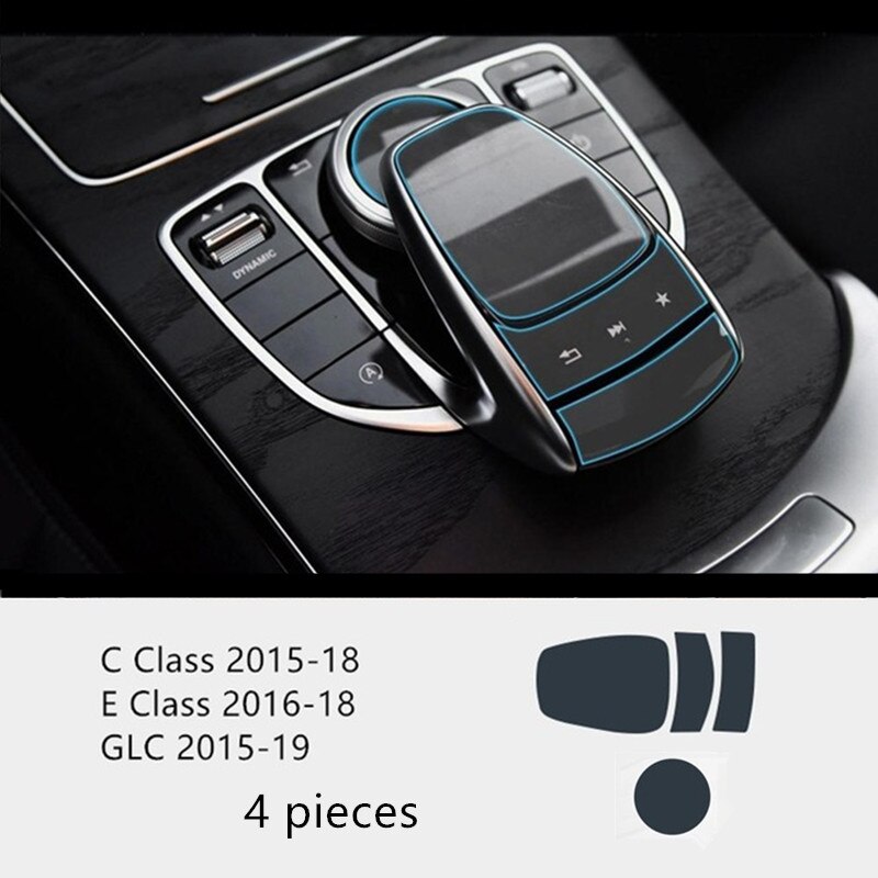 For Mercedes Benz C E G V GLC Class W205 W213 X253 W463 G463 G500 Car Center Console Multimedia Mouse Button TPU Protector Film: 4 Pieces