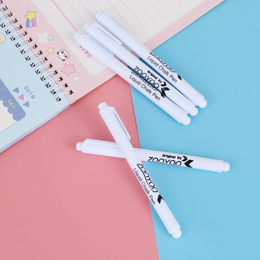 1/5Pcs White Liquid Chalk Pen Marker Glass Windows Chalkboard Blackboard Liquid Ink Pen Erasable Used on Chalkboard Window