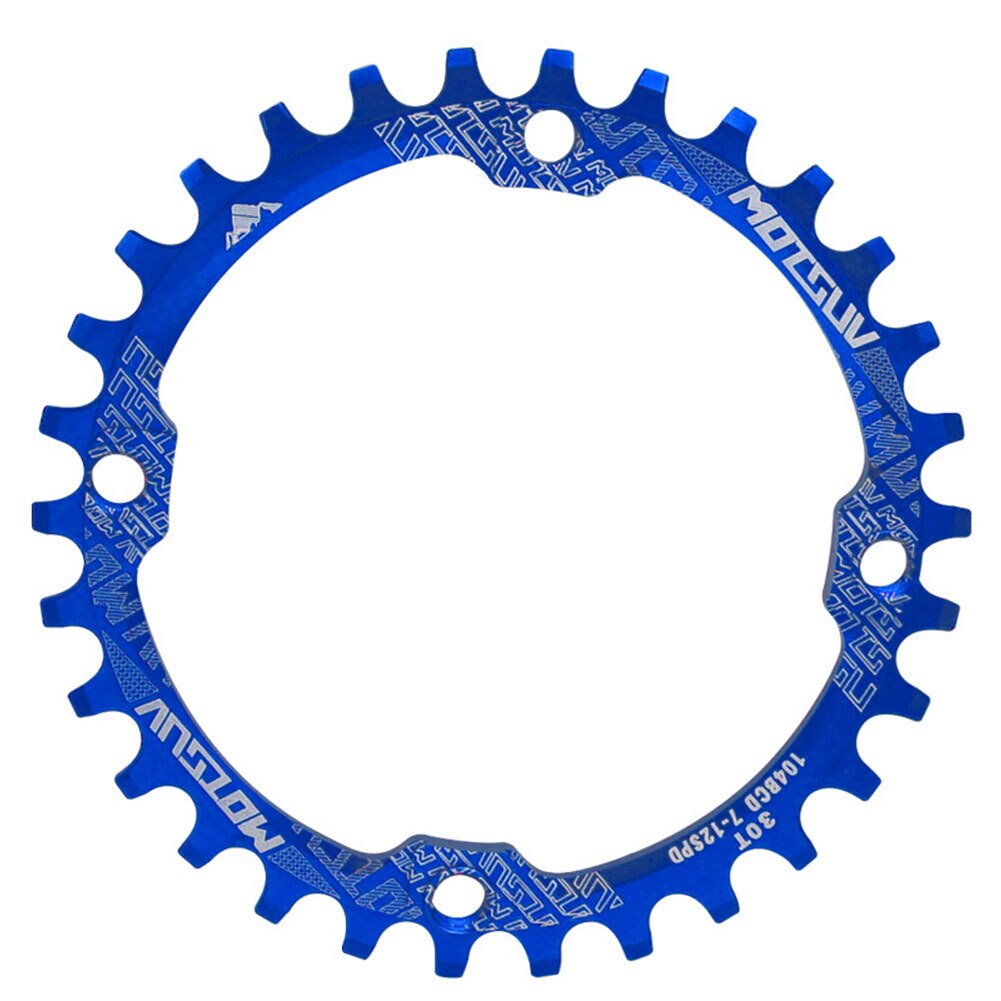 104BCD Chainring Round Mountain MTB Bike Chainring Aluminum Alloy Ring Sprocket Chainwheel 30T Tooth Single Disc Crank Parts: Blue