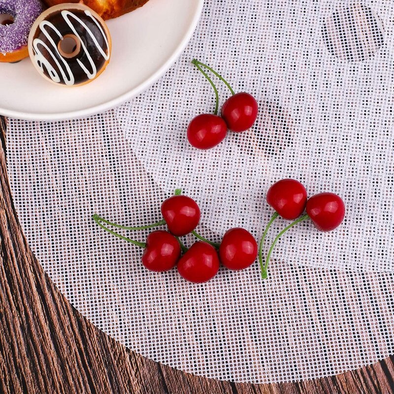 8 stk runde silikon dehydrator ark ikke-pinne frukt dehydrator saken gjenbrukbare s teamer matte mesh ark til frukt tørketrommel