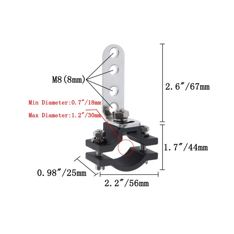 Accesorios de motocicleta, soporte de montaje de luz Led, abrazadera, barra de torsión, focos, soporte de montaje de 0,7-1,2 pulgadas para motocicleta Universal