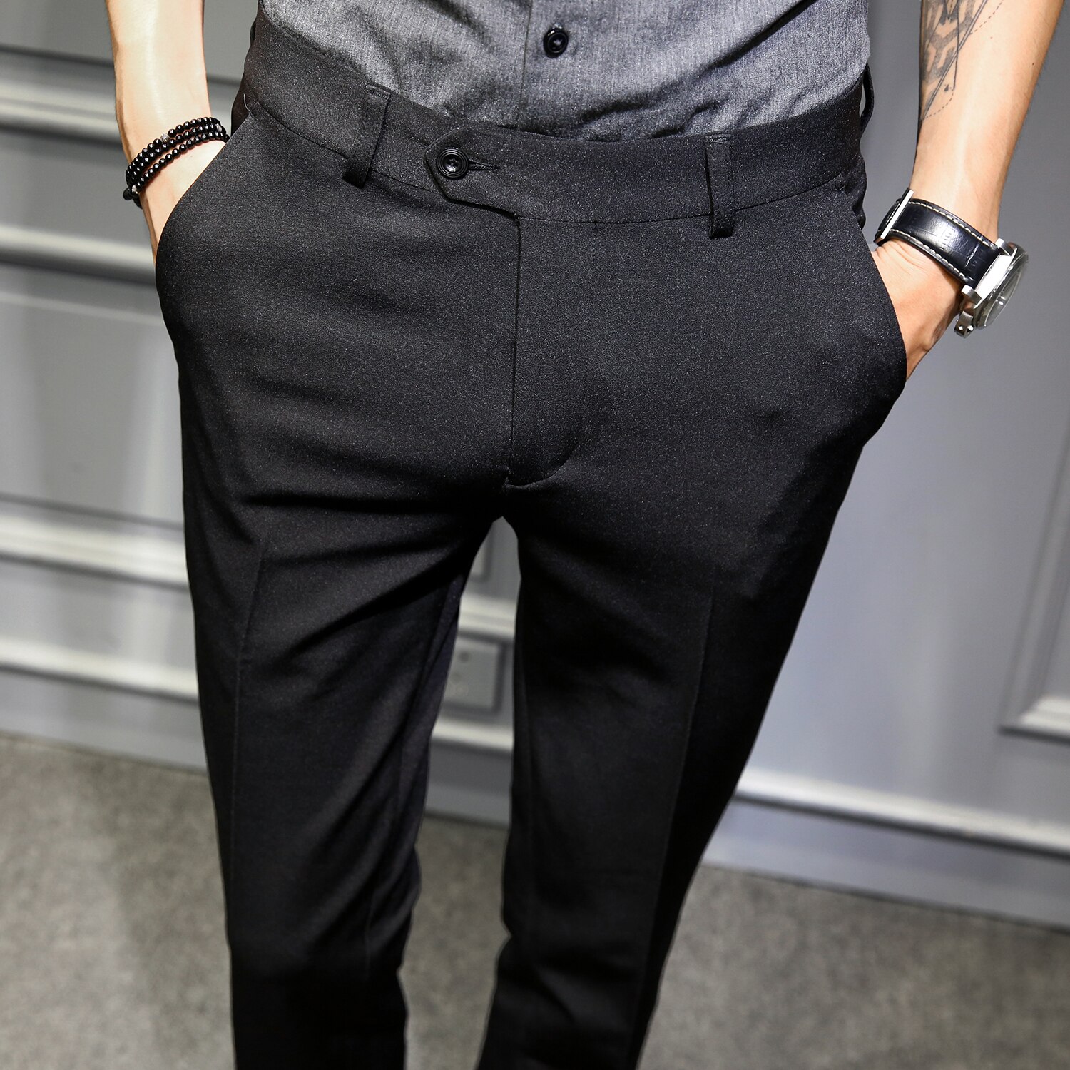 Bukser slim fit formelle bukser til mænd britisk stil kjole bukser herre jakkesæt bukser pantalones hombre mænd parfume 28-36