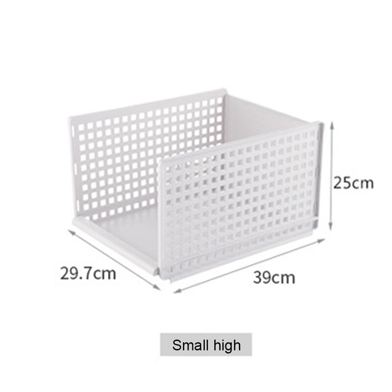 Folding Bin Storage Organizer DIY Plastic Cabinet Shelves for Kitchen Office Bathroom SP99: L