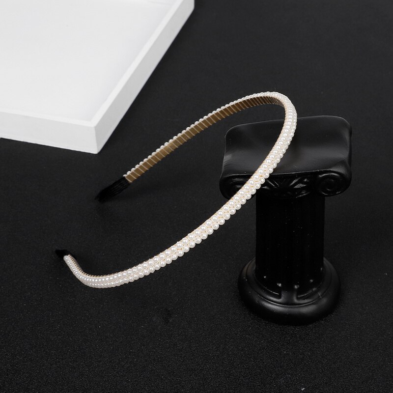 1PC Unique Hair Accessories Women Seaside Party Graceful Beautiful White Imitation Pearl Korean Headband Valentines: 04