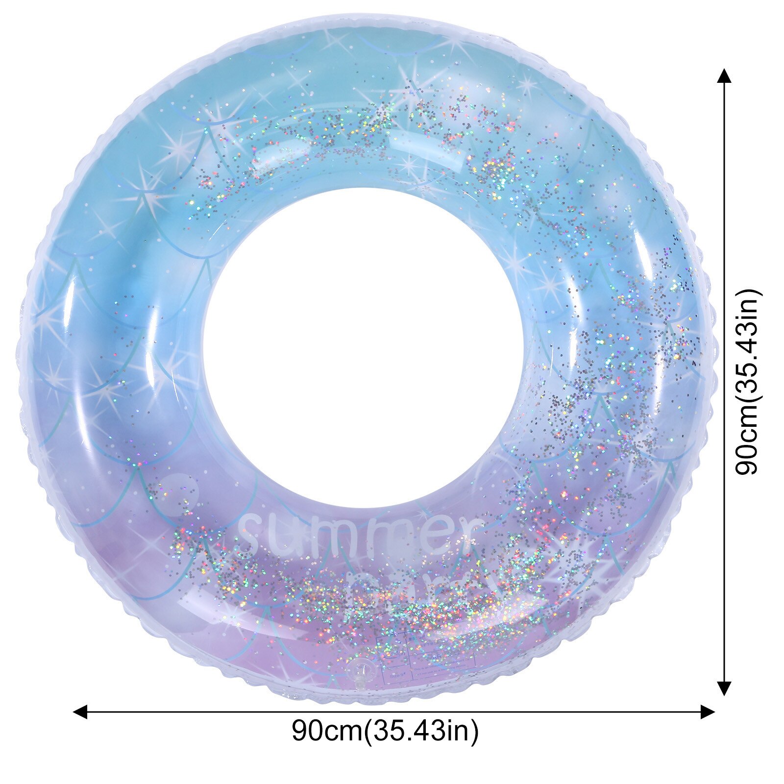 90cm Außen Transparente Schwimmen Aufblasbare Ring Erwachsene Kinder Pool Float Kreis Wasser Spielzeug Wasser Sport Für Erwachsene Kid Neueste