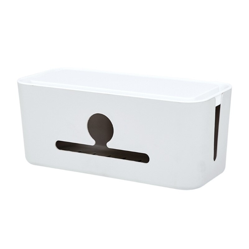 Cable Management Box Charger Socket Adapters Power Strips Wire Storage Case Hide Bin Desk Organizer with Phone Stand