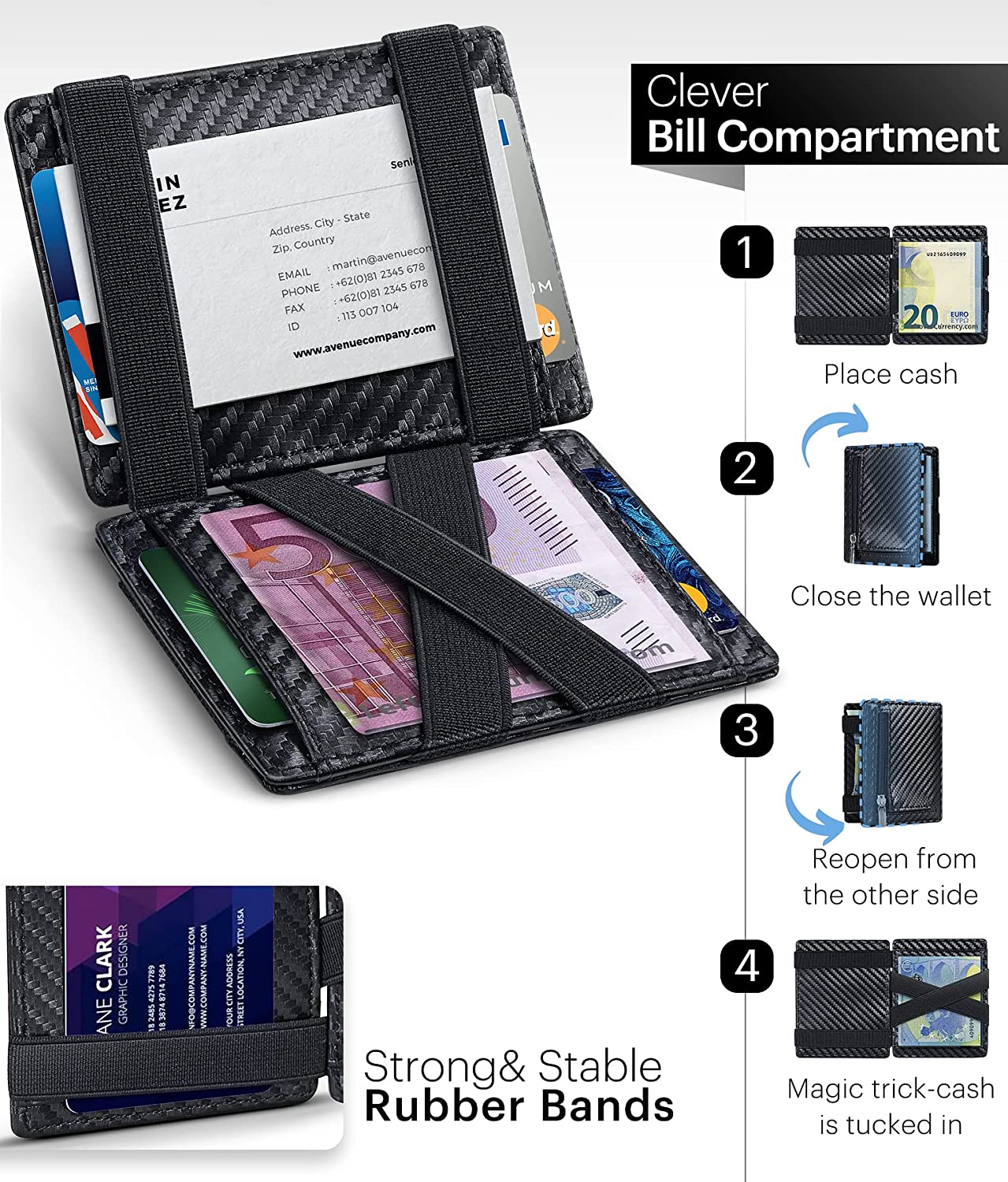 Slim Mini Wallet With Zipper, RFID Blocking Men's Wallet, Short Leather Credit Card Holder Coin Purse