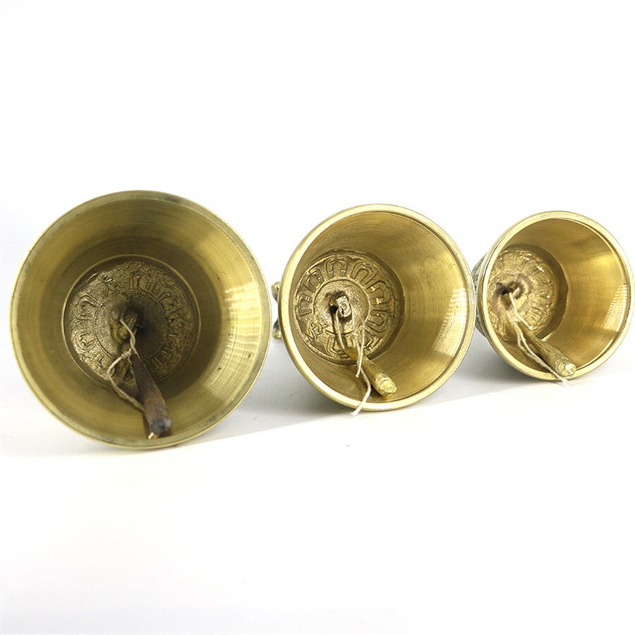 Népal laiton cinq brins Vajra cloche pilon Dharma ustensiles pur cuivre hochets bouddhiste Puja fournitures Vajra Dorje cloche artisanat