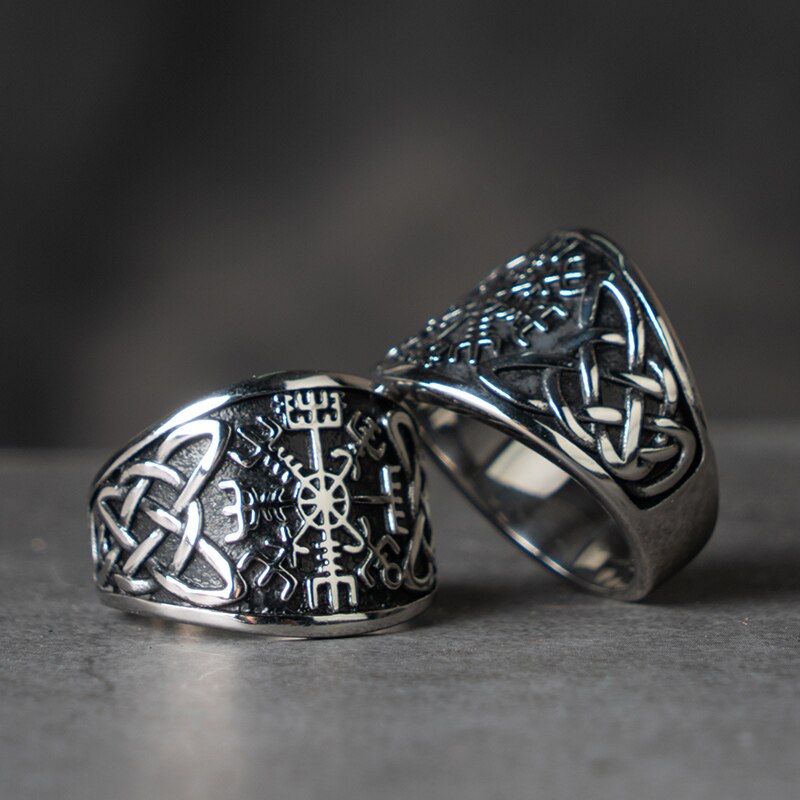 Bagues Viking Valknut nordiques pour hommes, en acier inoxydable, bague index pour hommes, bijoux à la , Vintage