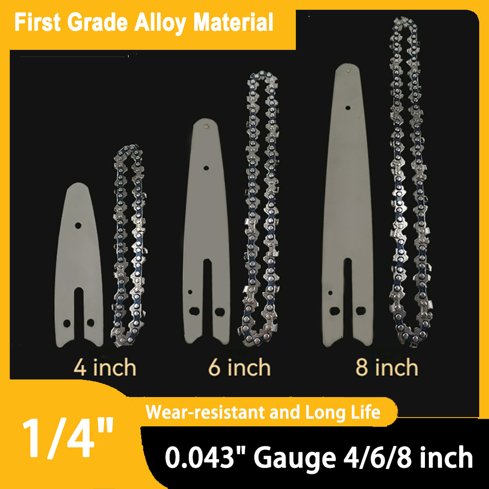 4"/6"/8" Inch Chain Saws Blade for Cutting Wood 1/4"LP 0.043" Gauge 28/37/45DL Mini Chainsaw Chains Electric Chains Replacement