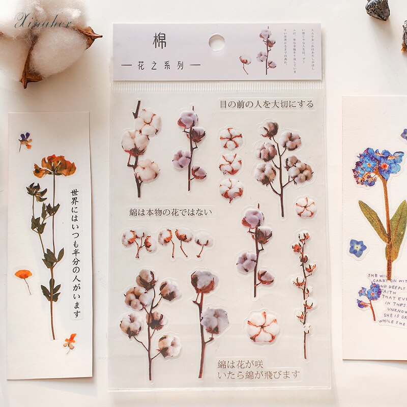 Vintage blomst serie rose kirsebær lavendel gjennomsiktig kjæledyr klistremerke diy dekorasjon klistremerke for album scrapbooking etikett klistremerke