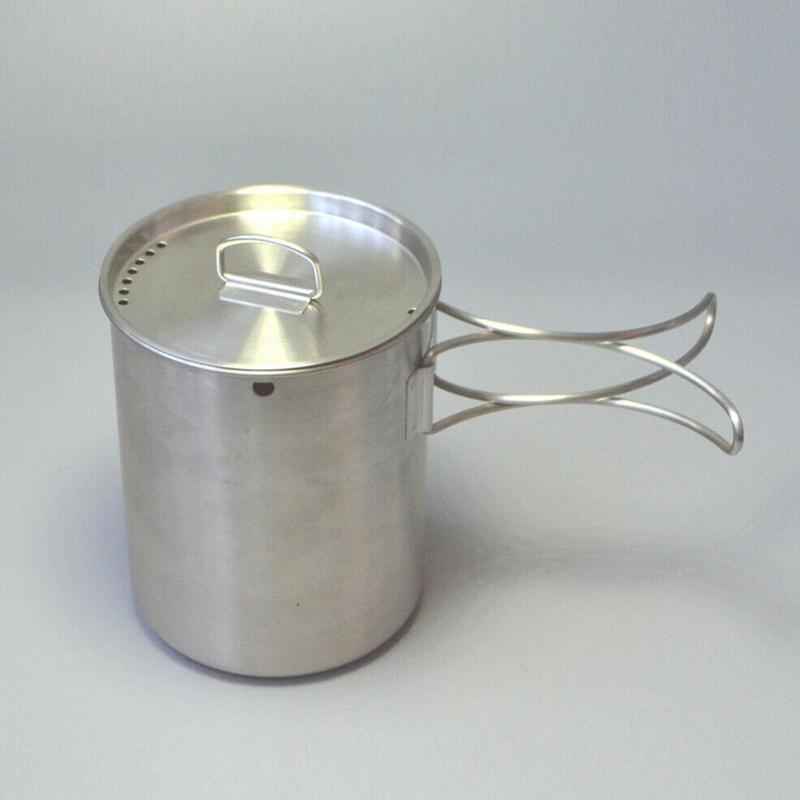 700ml di Campeggio Pentolame e Utensili per cucinare Ultraleggero In Titanio Padella Picnic Escursioni All'aperto Set Da Tavola Ciotola Tazza di Cottura di Alta di Campeggio Qua W4E6