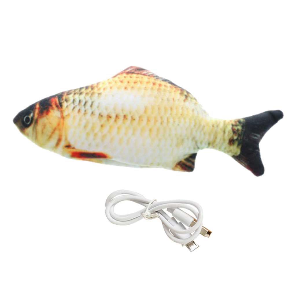 Juguete eléctrico para gato, pez que baila, modelo realista de Animal del océano, carga USB, juguete divertido para ejercicio de gato: Crucian