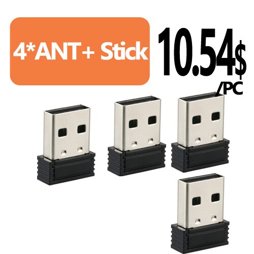 Adaptador de palo USB ANT +, Sensor transmisor para entrenamiento de bicicleta, para Garmin Zwift Wahoo Bkool TACX Onelap: 4 ANT USB Stick