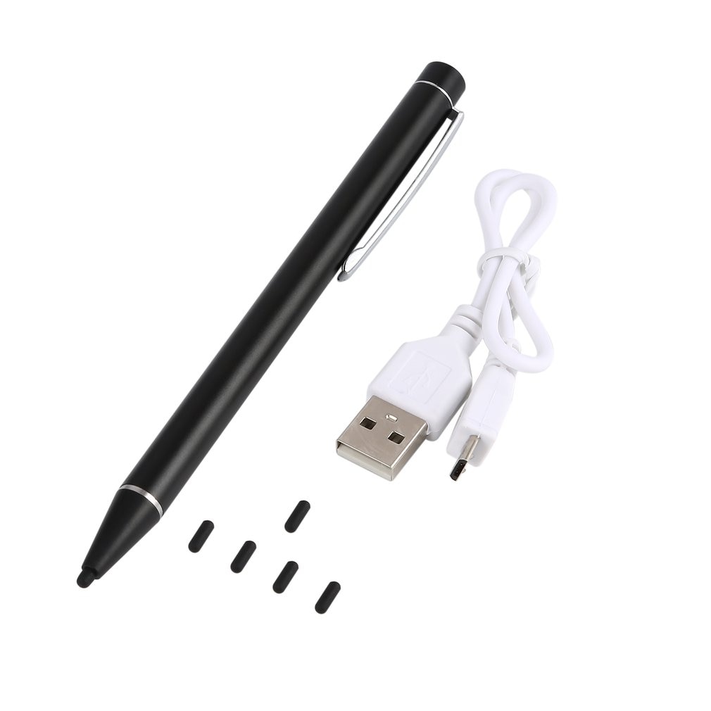 Stylus Pens Rubber Tip Rechargeable Active Stylus 2.0mm for Drawing Writing For iOS and Andriod Touchscreen Cellphones Tablets