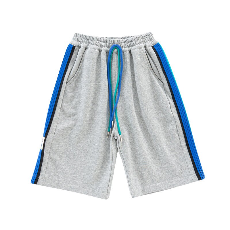 Pantaloncini per ragazzi di grandi dimensioni pantaloni sportivi allentati in cotone Casual per adolescenti estivi abbigliamento per bambini pantaloni a righe laterali in vita elastica 5-14 anni