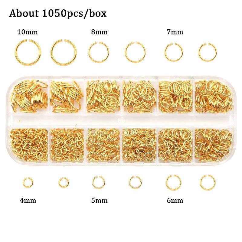 Jewelry Findings Set open jump rings Loose spacer beads Earring hooks Rubber Earring Backs for Jewelry Making DIY handicraft: 9