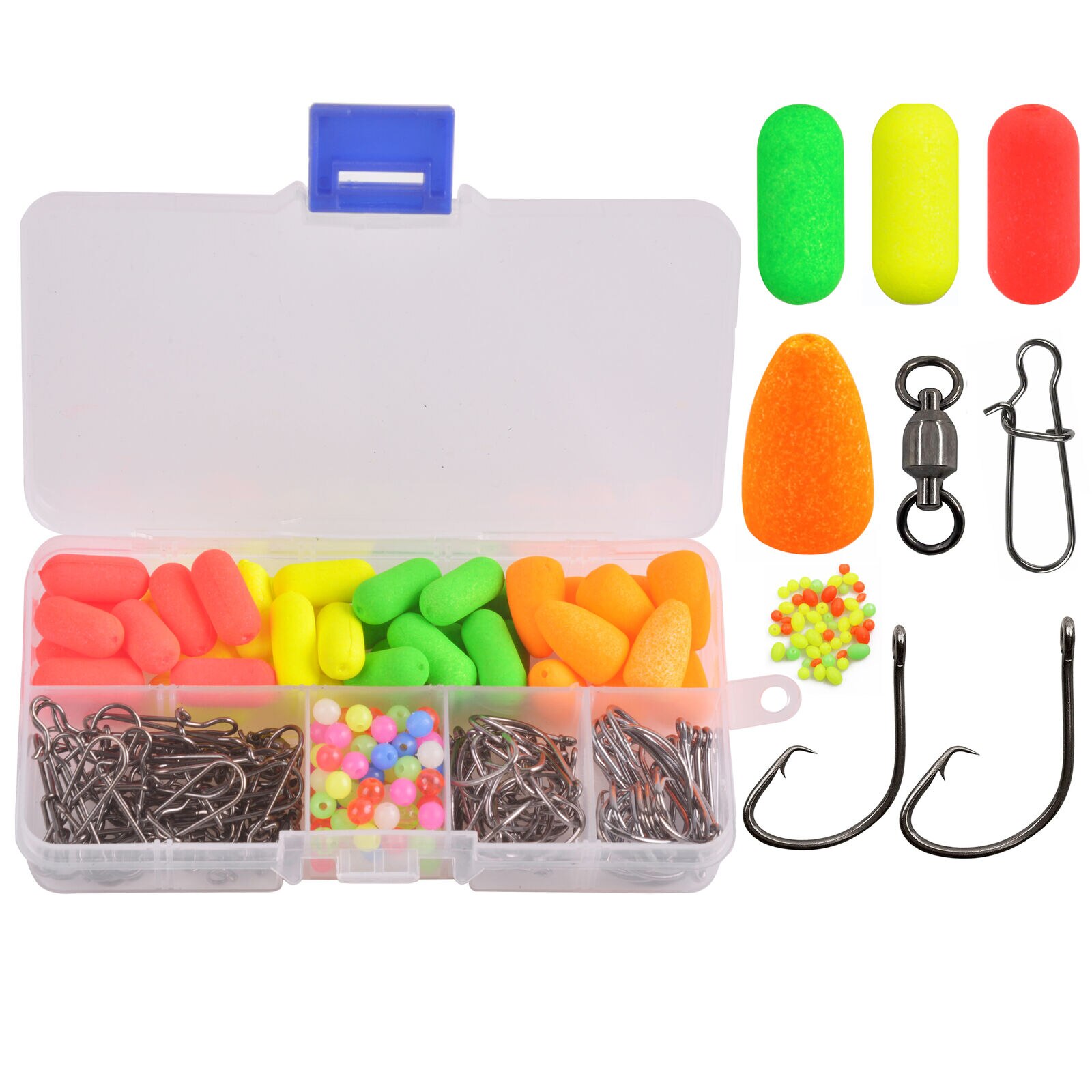 230pcs Pompano Rig Making Kit Surf Fishing Rig Float Bottom Rig Parts Snell Hook For Saltwater Fishiing Surf Fishing