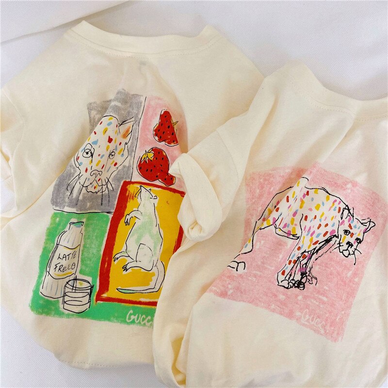 Mærke børn t-shirt til piger og drenge baby børn tøj leopard tegning hvid t-shirt tøj til pige sommer børn top tøj