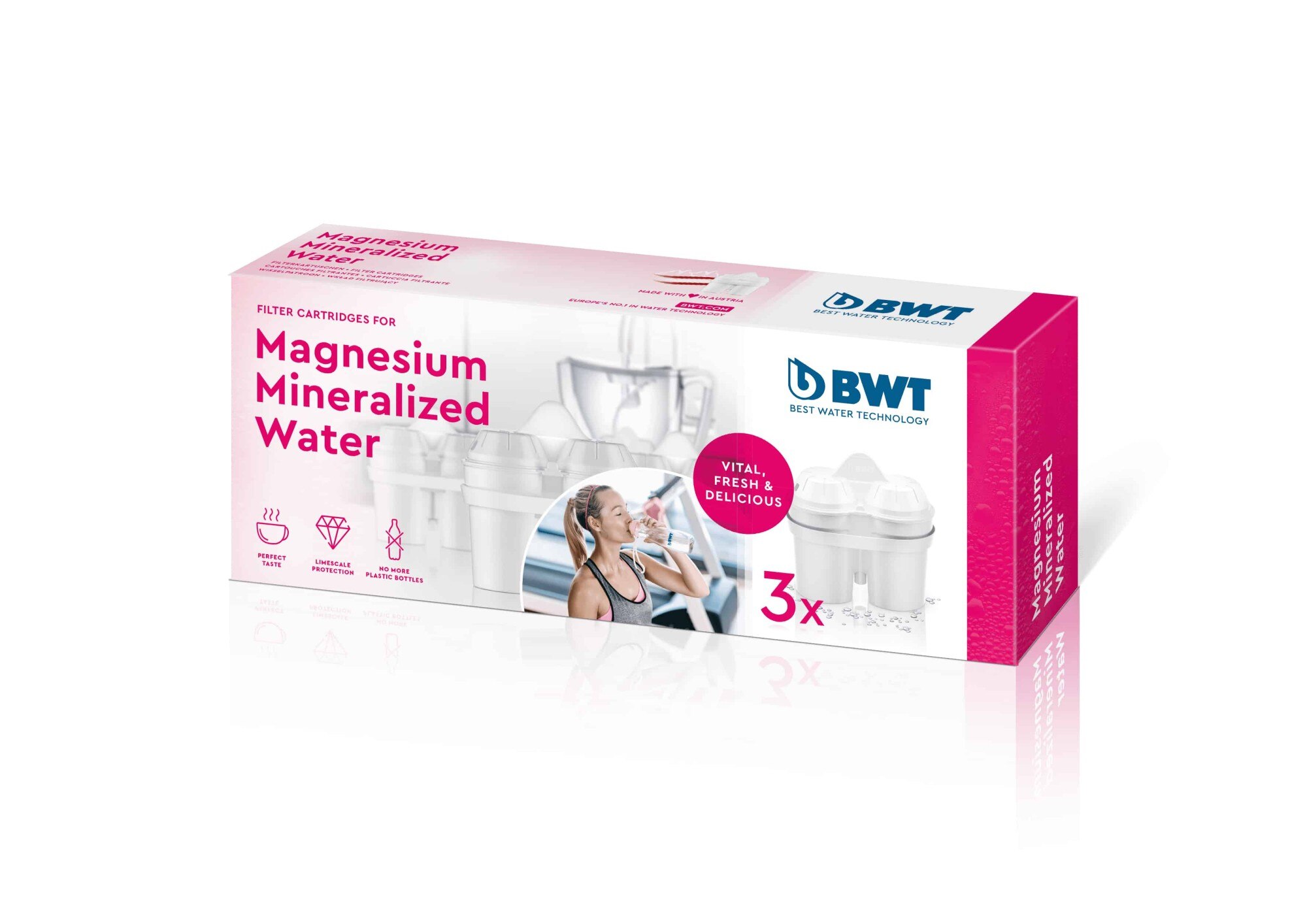 BWT - Jarra Filtradora de Agua Vida Manual + 3 Filtros con Magnesio para 3 meses duración