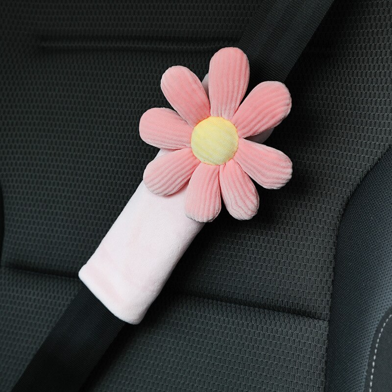 Nekkussen auto pluche hoofdsteun bloem auto nekkussen vrouwenkussen lendensteun schouderbeschermer: Roze schouders