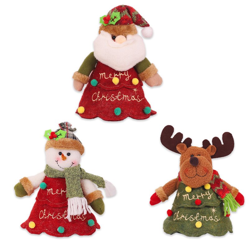 Kerstversiering Oude Man Sneeuwpop Elanden Pop Cartoon Drie-Dimensionale Pop Rits Apple Tas Kinderen Bag Decoraties